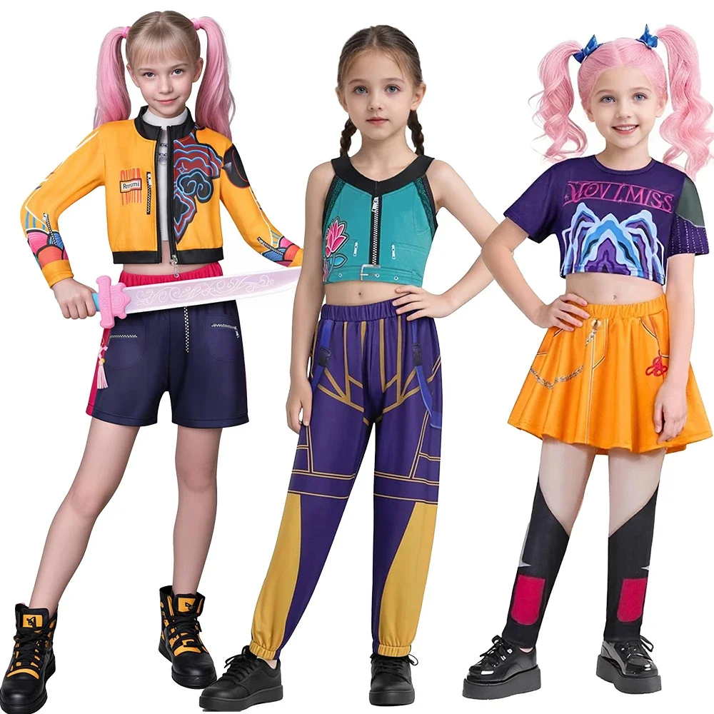 Girls Zoey Cosplay Girl Group Rumi Kids Costume Mira Outfit Favorite Stage Performance Clothes Halloween Animated Movie Dress Up - Image 2