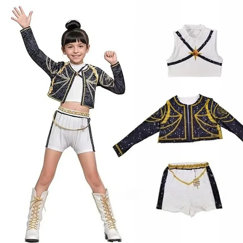 Kids Girls Kpop Demon Hunters Cosplay Costume Rumi Zoey Mira Uniform Suit for Halloween Performance Party Roleplay Outfits - Image 2