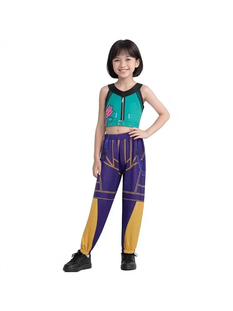 2025 Halloween Kpop Rumi Zoey Mira Party Girls Demon Costume Hunters Cosplay Outfit Jacket Top Shorts Kids Halloween Costumes - Image 3