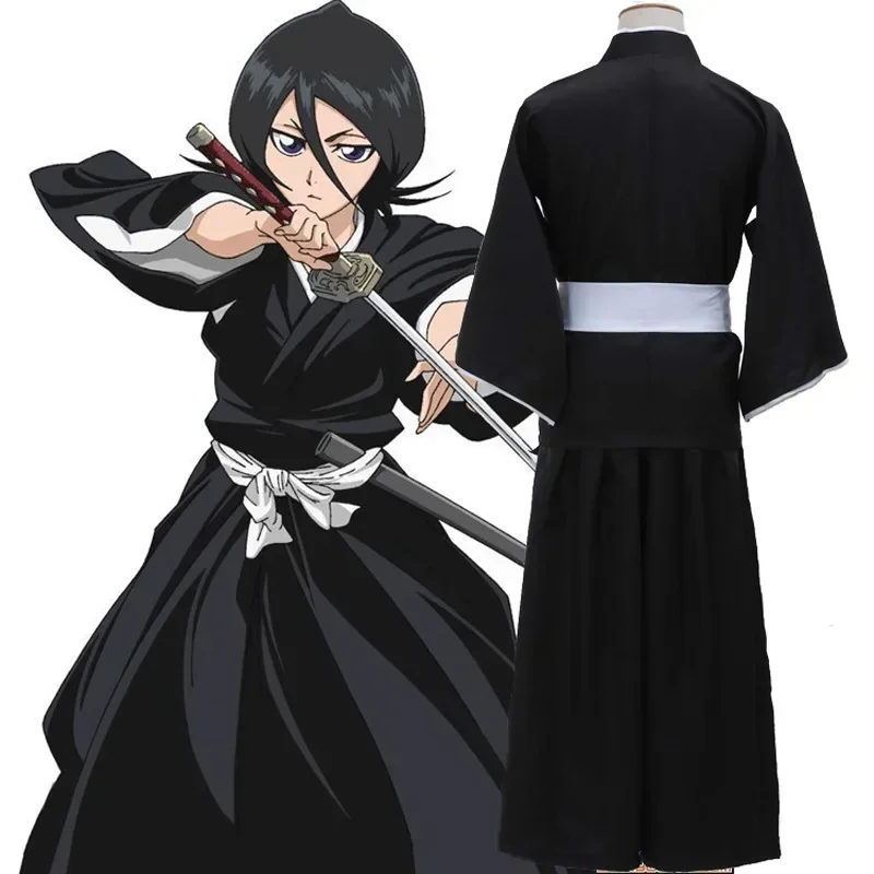 2025 Halloween Anime BLEACH Cos Costume Kuchiki Rukia Shinigami Cosplay Costume Wig Set Halloween for Woman Men Clothes - Image 5