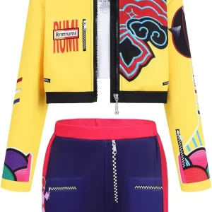 2025 Halloween Kpop Rumi Zoey Mira Party Girls Demon Costume Hunters Cosplay Outfit Jacket Top Shorts Kids Halloween Costumes