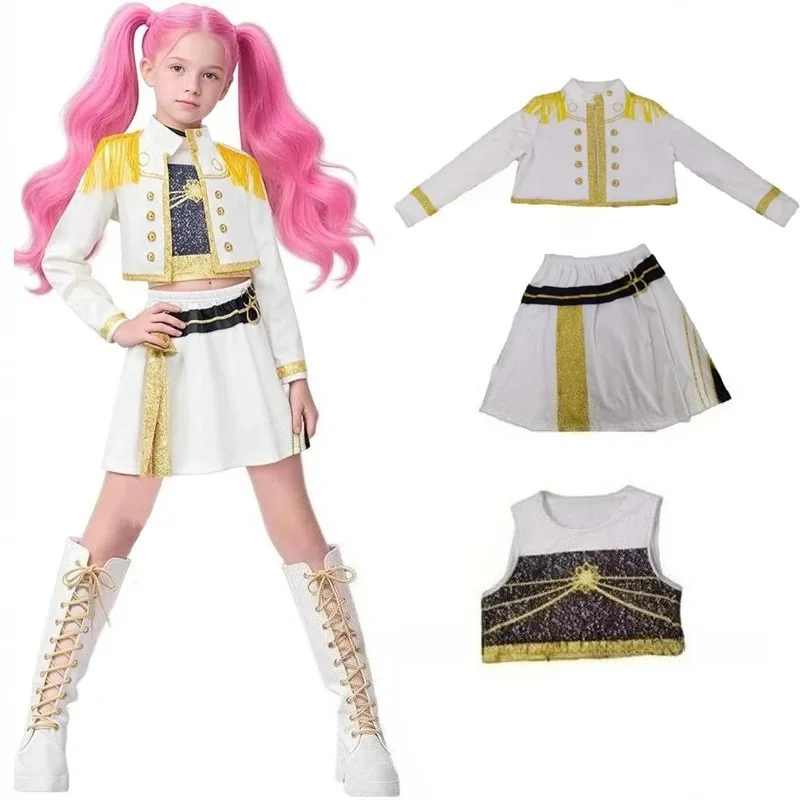 Kids Girls Kpop Demon Hunters Cosplay Costume Rumi Zoey Mira Uniform Suit for Halloween Performance Party Roleplay Outfits - Image 6